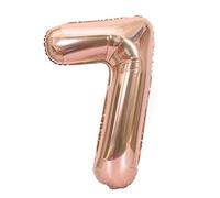 Alomejor Grands Ballons en Forme de Chiffres en Feuille D'or Rose pour Décoration de Fête D'anniversaire de Mariage, Durables et Faciles à Gonfler, Parfaits pour les Anniversaires, les Propositions