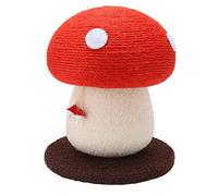 Alomejor Griffoir pour Chat, Planche à Gratter en Sisal en Forme de Champignon pour Chats d'intérieur avec Jouets Interactifs 340x280mm
