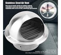 Alomejor Grille D'aération Ronde Réglable en Acier Inoxydable pour Conduit de Ventilation de Plafond Mural D'échappement Intérieur pour Lutte Antiparasitaire et Prévention des Rats Argent