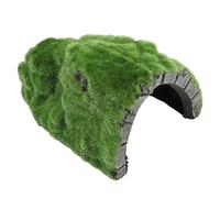 Alomejor Grotte de Cachette de Roche pour Reptiles avec Terrasse pour Tortues et Lézards, Matériau en Résine Sûr, Réduction du Stress et Décoration 14 X 12 Cm