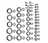 Alomejor Guide de Canne à Pêche en Céramique, Kit en Acier Inoxydable | Céramique résistante à l\'usure, Facile à installer, Fonctionnement fluide, Idéal pour le surf casting