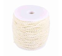 Alomejor Guirlande de Chaîne de Perles de Fil de Pêche Onirique de 3 Mm pour Centres de Table de Décoration de Mariage, Rouleau de 50 M, Blanc (Beige)
