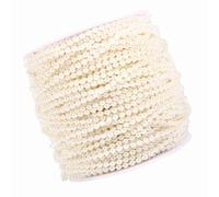 Alomejor Guirlande de Chaîne de Perles de Fil de Pêche Onirique de 3 Mm pour Centres de Table de Décoration de Mariage, Rouleau de 50 M, Blanc (Beige)