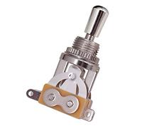 Alomejor Guitare Interrupteur à Bascule 3 Voies Court Droit Sélecteur de | Construction en Alliage de Zinc, Arbre fileté de 12 Mm, Convient aux Guitares électriques SG , Pièce de Rechange,