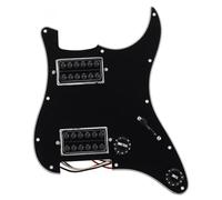Alomejor Guitare Pickguard HH 11 Trous, avec 2 Micros Double Bobine et Sélecteur 5 Positions, pour Corps de Guitare Style ST