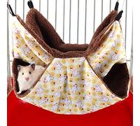 Alomejor Hamac de Lapin Jaune Doux, Maison Suspendue pour Petits Animaux de Compagnie, Sac de Couchage Intercalaire Double Couche Durable, Pratique pour Plusieurs Animaux de Compagnie, Peau de Pêche