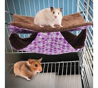 Alomejor Hamac Lapin Violet Sac de Couchage Double Couche Doux et Confortable pour écureuils et Petits Animaux de Compagnie adapté aux Oiseaux Polyester Peau de Pêche 22x21x0,39in (Grande Taille)