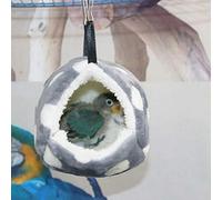 Alomejor Hamac pour Hamster Gris en Flanelle à Gros Points Shu en Velours Chaud Suspendu pour Petits Animaux de Compagnie, Facile à Nettoyer, Nid et Hamac Peu Encombrant pour Cage pour Animaux de (S)