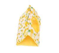 Alomejor Hamac Triangulaire en Polyester pour Perroquets, Nid d'hiver Confortable, Lit pour Jolis Oiseaux, avec Trou et 2 Crochets, pour Toutes Les Saisons (Ananas Jaune)