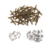 Alomejor Haricots Séparateurs de Ligne de Pêche, Accessoires de Plate-Forme de Pêche à la Carpe en Forme de T ABS 60 Pièces, Entretoise Anti-emmêlement pour Installation à Double Hameçon, en Eau