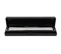 Alomejor Harmonica en do Majeur, Orgue à Bouche Polyphonique 24 Trous avec Siège renforcé, Idéal pour les élèves, les Adultes et les débutants. Fabriqué en Résine de Haute qualité. (SILVER)