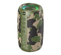 Alomejor Haut-Parleur, Haut-Parleur Portable 8 W avec Lumières RVB, Batterie 1800 MAh, étanche pour Les Fêtes en Plein Air à la Maison (Camouflage)