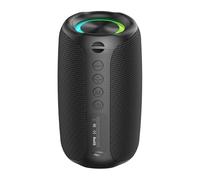 Alomejor Haut-Parleur, Haut-Parleur Portable 8 W avec Lumières RVB, Batterie 1800 MAh, étanche pour Les Fêtes en Plein Air à la Maison (Black)