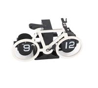 Alomejor Horloge de Bureau à Rabat Vintage en Forme de Vélo, Rétro Mécanique, Alimentée par Batterie, Minuterie à Engrenages pour Le Bureau et la Maison, Batterie 2AA (White)