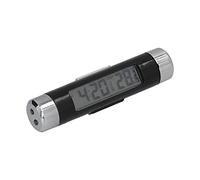 Alomejor Horloge de Tableau de Bord de Voiture, Thermomètre LCD Lumineux Multifonctionnel pour une Lecture Facile dans les Véhicules - Design Compact, ABS de qualité, 3,3 X 0,7 Pouces
