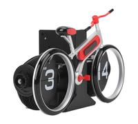 Alomejor Horloge Mécanique Rétro à Bascule pour Vélo, Horloge de Bureau en Forme de Vélo avec Fonction de Synchronisation pour Bureau, Salle D'étude, Fer 20,3 X 7,1 X 13 Cm (Rouge)