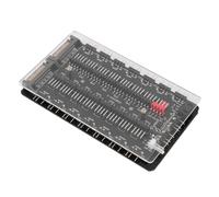 Alomejor Hub de Ventilateur ARGB PWM 16 Voies 2 en 1 avec Extension Simultanée, Conception Magnétique, Alimentation - pour Les Amateurs de RVB, Matériau Acrylique, 1 Paquet
