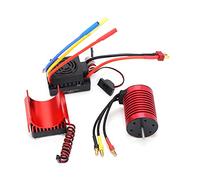 Alomejor Imperméable F540 4370KV 4 Pôles Moteur sans Balais 60A ESC Ensemble avec Dissipateur de Chaleur Combo Ensemble de Moteurs sans Balais RC pour Voiture 1/10 RC