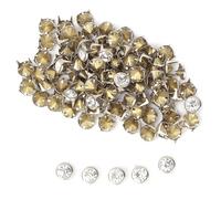 Alomejor Incrustation de Cristal, Rivets Rapides Résistants à L'usure, pour Décoration Artisanale Cuir Bricolage, 100 Pièces, Clous pour Vêtements, Sacs et Chaussures, 10mm