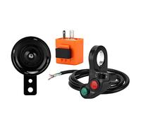 Alomejor Interrupteur de Guidon de Moto ABS 7 8 Pouces 22 Mm Bouton de Guidon avec Klaxon Clignotant et Lumière Marche/arrêt 7 Fils DC12 85 V pour Street Dirt Bike ATV pour