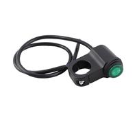 Alomejor Interrupteur de Guidon Universel 12V, Interrupteur d'éclairage de Moto à Double Fonction en Aluminium avec Indicateur Vert pour Guidon de 22mm