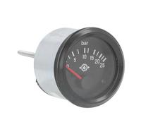 Alomejor Jauge de Pression D', Testeur de Pression D' Moteur en Alliage D'aluminium Durable pour Voitures et Navires, 0-25bar 52mm Rétro-éclairage LED, Compteur de Presse à pour Groupes (12 V