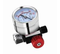 Alomejor Jauge de Régulateur de Pression D'air Réglable pour Pistolet de Pulvérisation, 0-12 Bars, Accessoires D'outils Compacts en Alliage D'aluminium pour Fournitures Artistiques