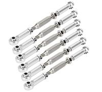 Alomejor Jeu de 6 Bielles de Direction Réglables en Alliage D'aluminium de 81 Mm, avec 5 Couleurs pour EPX HSP ZD Racing HPI Camion Buggy Truggy RC 1 10 Pièces de Mise à Niveau (Silver)