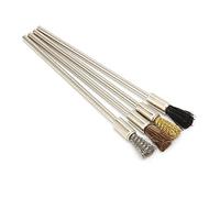 Alomejor Jeu de Brosses Métalliques en Acier Inoxydable, 4 Pièces, Durables pour le Nettoyage, Mini Brosse Métallique pour les Zones Difficiles D'accès