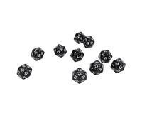 Alomejor Jeu de Dés à 20 Faces, Comprénant 10 Pièces, Idéal pour Les Jeux de Rôle, Les Jeux Mathématiques et Les éducatifs (Black)