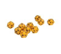 Alomejor Jeu de Dés à 20 Faces, Comprénant 10 Pièces, Idéal pour Les Jeux de Rôle, Les Jeux Mathématiques et Les éducatifs (Yellow)