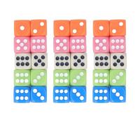 Alomejor Jeu de Dés à 6 Faces, 30 Pièces en Plastique coloré avec 5 Couleurs Translucides pour Jeux de société, Apprentissage des Mathématiques en Classe