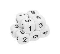 Alomejor Jeu de Dés Polyédriques en Plastique, 20 Pièces, Aide à L'apprentissage, Coins Ronds de 16mm, pour l'enseignement des Chiffres, Jeux de société (White)