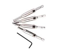 Alomejor Jeu de Forets à Bois à Centrage Automatique, Perforateur de Trou de Charnière Durable à Changement Rapide pour Charpentier en Laiton 4 Pièces