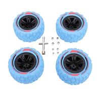 Alomejor Jeu de Pneus de Roue RC Hexagonale de 12mm, Pneus de Terrain Boueux avec Roues Beadlock et Texture Antidérapante pour Camion sur Chenilles de Voiture RC 1/14 1/16 4 Pièces (Blue)