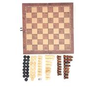 Alomejor Jeu de société de Dames, Damier en Bois, Jeu de Voyage Portable pour s'amuser en Famille avec des Enfants de Plus de 3 Ans (S)