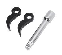 Alomejor Jeu de Têtes de clé à Levier, Adaptateur de Pied-de-biche Portable Très Fonctionnel pour la Construction, la Démolition, Conception Compacte, 2 Pièces en Acier de 65 Mn