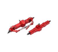 Alomejor Jeu D'essieux en Métal RC pour Véhicule WPL C14 C24 1/16 RC, Fabrication Professionnelle, Essieu D'entraînement Avant et Arrière en Aluminium Rouge