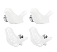 Alomejor Jolis Boutons de Tiroir en Céramique, Poignée de Traction de Haute qualité, Ensemble de 4 pour Placard TV, Armoire à Bijoux, Classeurs 5,5x3,2x3cm, Taille pour Portes D'armoires (WHITE)