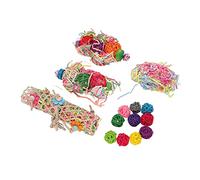 Alomejor Jouet à Mâcher coloré pour Perroquet et Oiseaux, Jouet à Mâcher avec Cloche pour Inséparables Calopsittes, Jouets de Cage à Oiseaux Durables et Sûrs pour Soulager L'ennui et Se Divertir