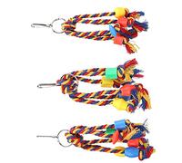 Alomejor Jouet à Mâcher pour Oiseaux, Jouet en Perles de Corde Colorées Durables pour Perroquets, Exercice Mental pour Oiseaux Doux, en Corde de Coton de 9 Pouces pour Se Reposer ou Jouer, Paquet de