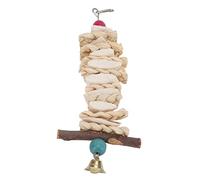 Alomejor Jouet à Mâcher pour Perroquet à Suspendre de qualité Supérieure avec Cloche pour Perroquets Gris Africains, Matériau Naturel Sûr pour Perroquets, Hamsters ou Animaux Grimpeurs (25CM)