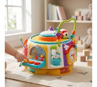 Alomejor Jouet bébé Hexaèdre, Cube Sensoriel 6 Faces, 12x12x12 Cm pour Apprentissage Précoce