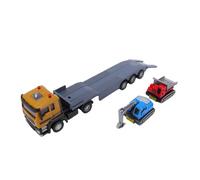 Alomejor Jouet de Camion de Transport à Plat échelle 1:64, Ensemble de Véhicules de Construction en Alliage avec Mini Pelle Bulldozer pour Enfants (Style 1)