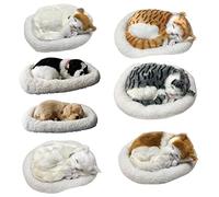 Alomejor Jouet de Chat Endormi Réaliste, Poupée en Peluche Respirante pour la Décoration de la Maison, Compagnon Animal Doux 1 unité (#3)