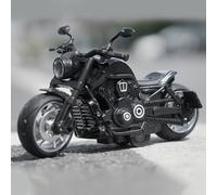 Alomejor Jouet de Moto à Tirer à L'échelle 1:12, Modèle de Moto en Alliage de Conception de Simulation avec Effets de Lumière Musicale, Cadeau pour Garçons et Filles (Black)