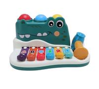 Alomejor Jouet de Piano à Frapper à la Main, 2 en 1, Clavier électronique, Apprentissage des Percussions, Instrument de Musique éducatif avec Fonction Pédagogique, pour Enfants,