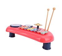 Alomejor Jouet de Piano à Frapper à la Main, Instrument de Musique éducatif coloré pour Les Tout-Petits avec des Partitions de Musique, Améliore la Coordination œil-Main pour Les (Rouge)