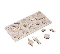 Alomejor Jouet de Système Solaire en Bois avec étiquettes de Nom Anglais, Jouet éducatif à Assembler Soi-même pour Les Enfants, Apprentissage des Sciences de L'astronomie (Enregistrer)