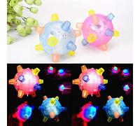 Alomejor Jouet Interactif de Balle Rebondissante Lumineuse pour Chiens Chats Animaux de Compagnie avec Musique et Lumières Clignotantes Bleu Clair (2)